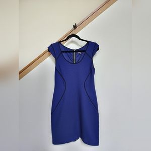 EXPRESS Blue Navy Zipper Back Slim Fit Dress
